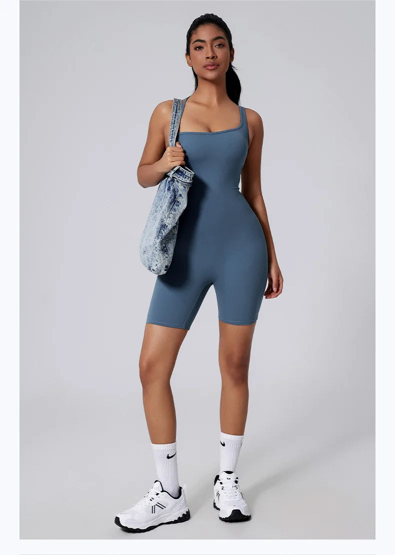 Women’s Short Sports Jumpsuit Workout Suit