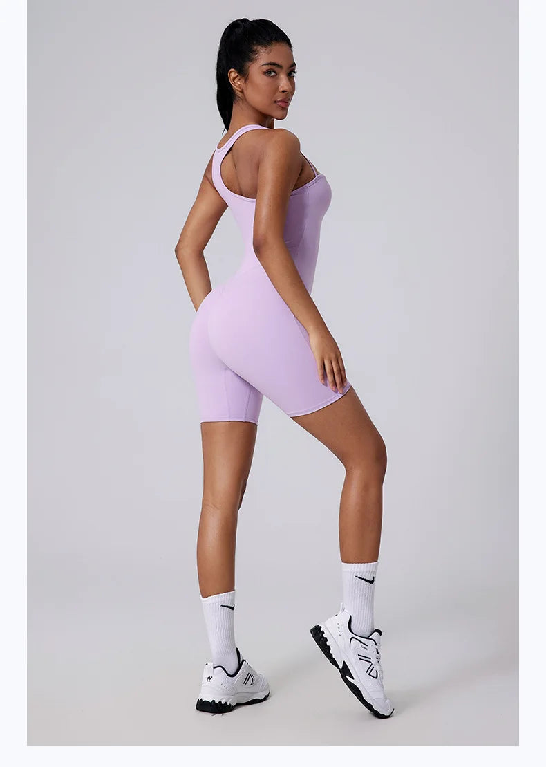 Women’s Short Sports Jumpsuit Workout Suit