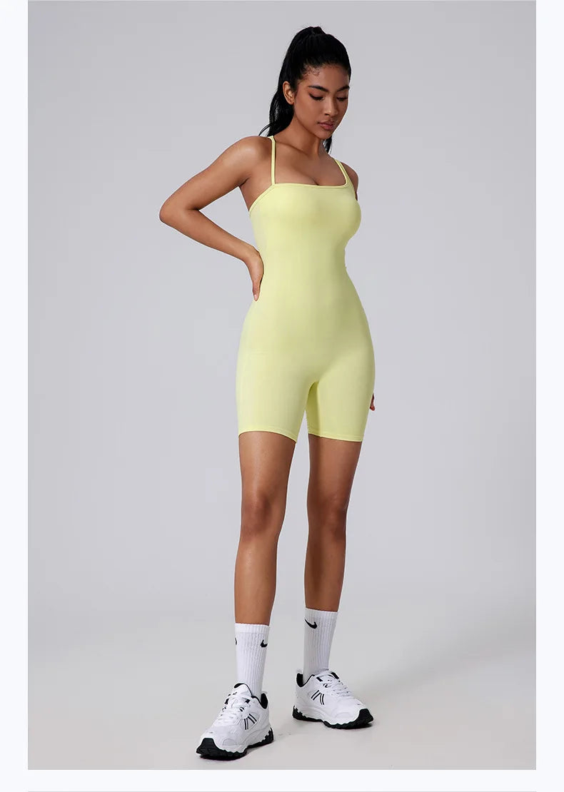 Women’s Short Sports Jumpsuit Workout Suit