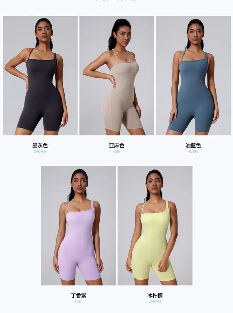 Women’s Short Sports Jumpsuit Workout Suit