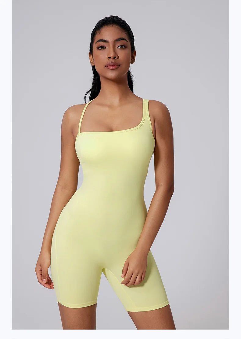 Women’s Short Sports Jumpsuit Workout Suit