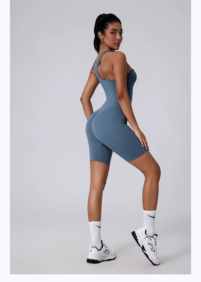 Women’s Short Sports Jumpsuit Workout Suit