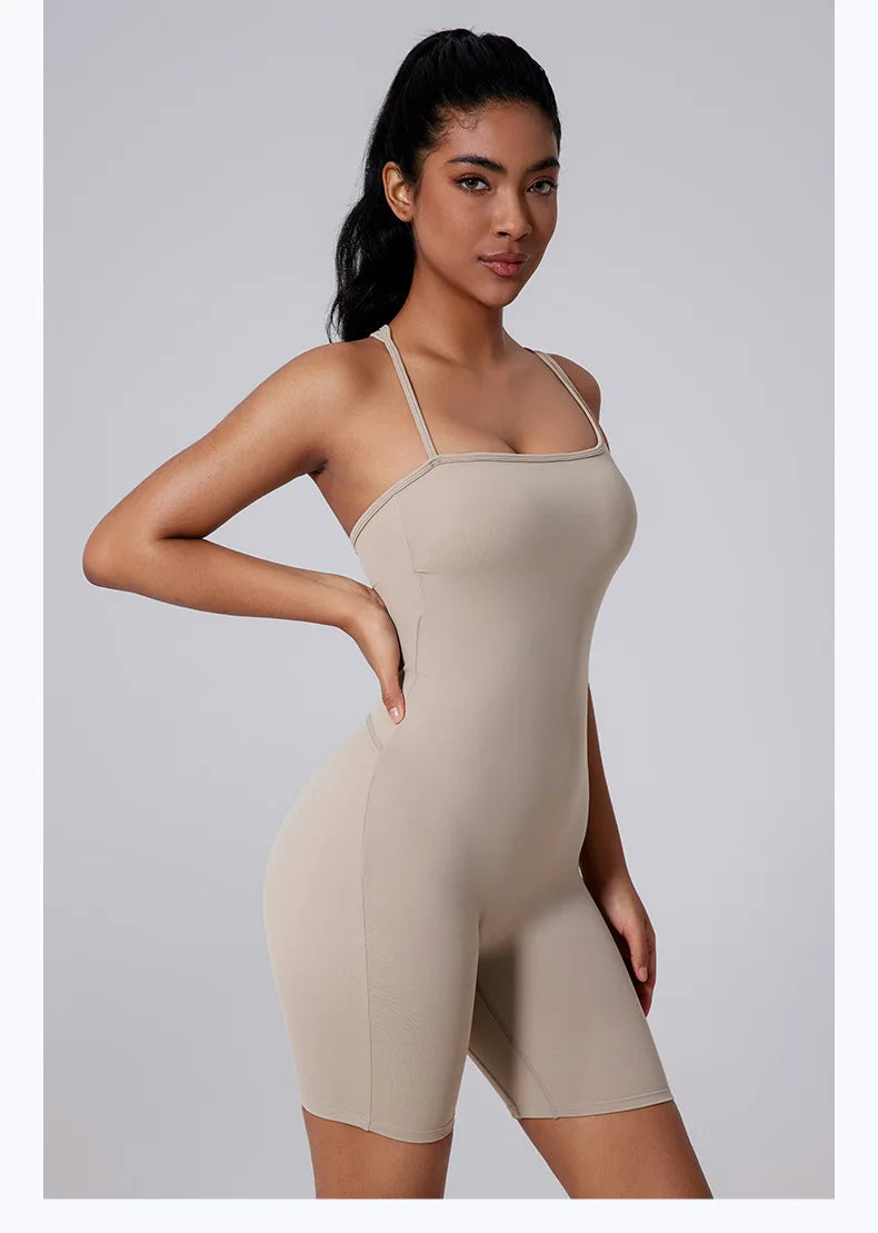 Women’s Short Sports Jumpsuit Workout Suit