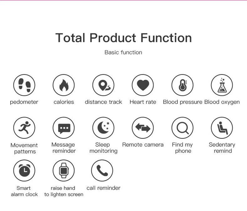Smart Fitness Tracker Watch with Heart Rate Monitor